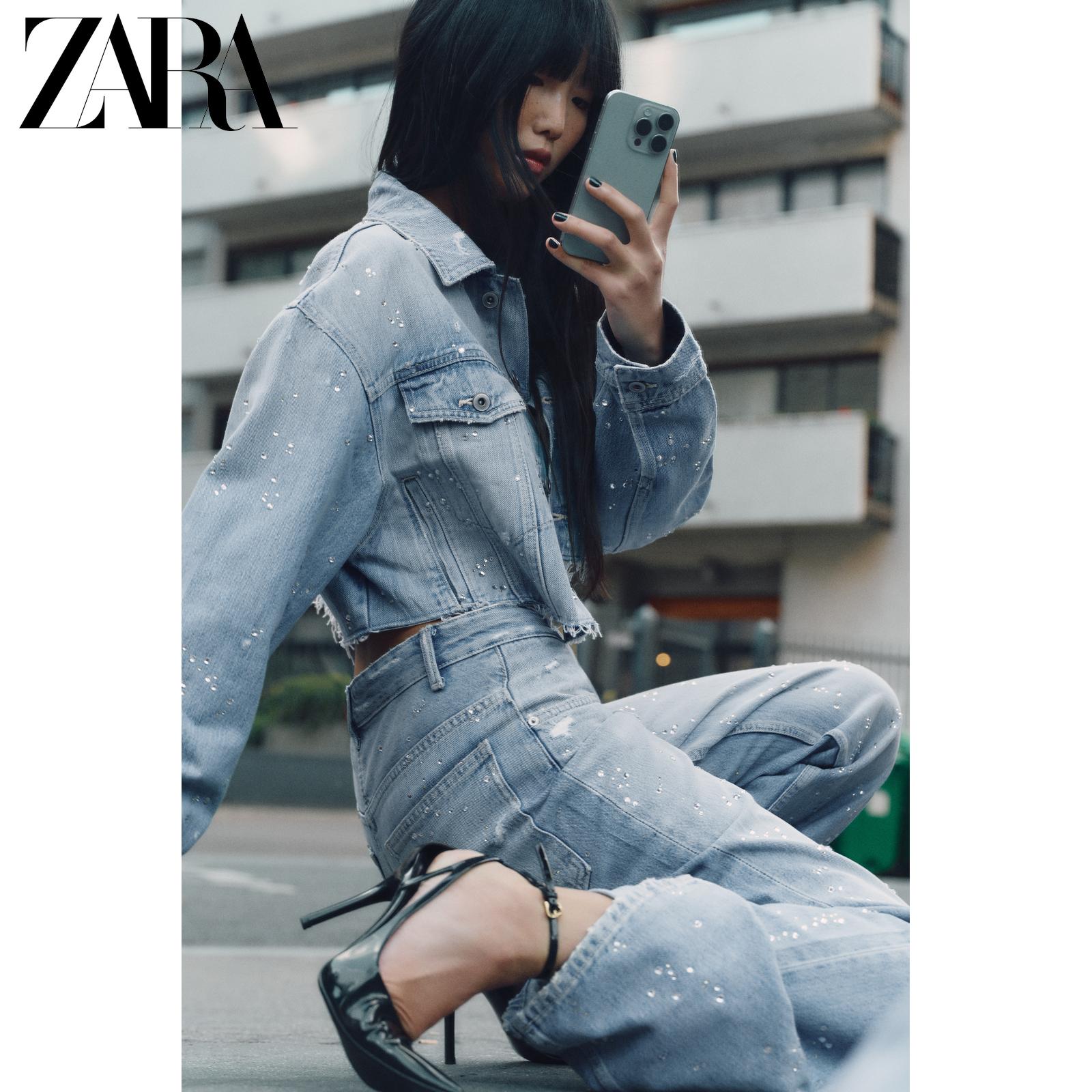 ZARA2025秋季新品 女鞋 漆皮效果露跟鞋 3252610 800主图