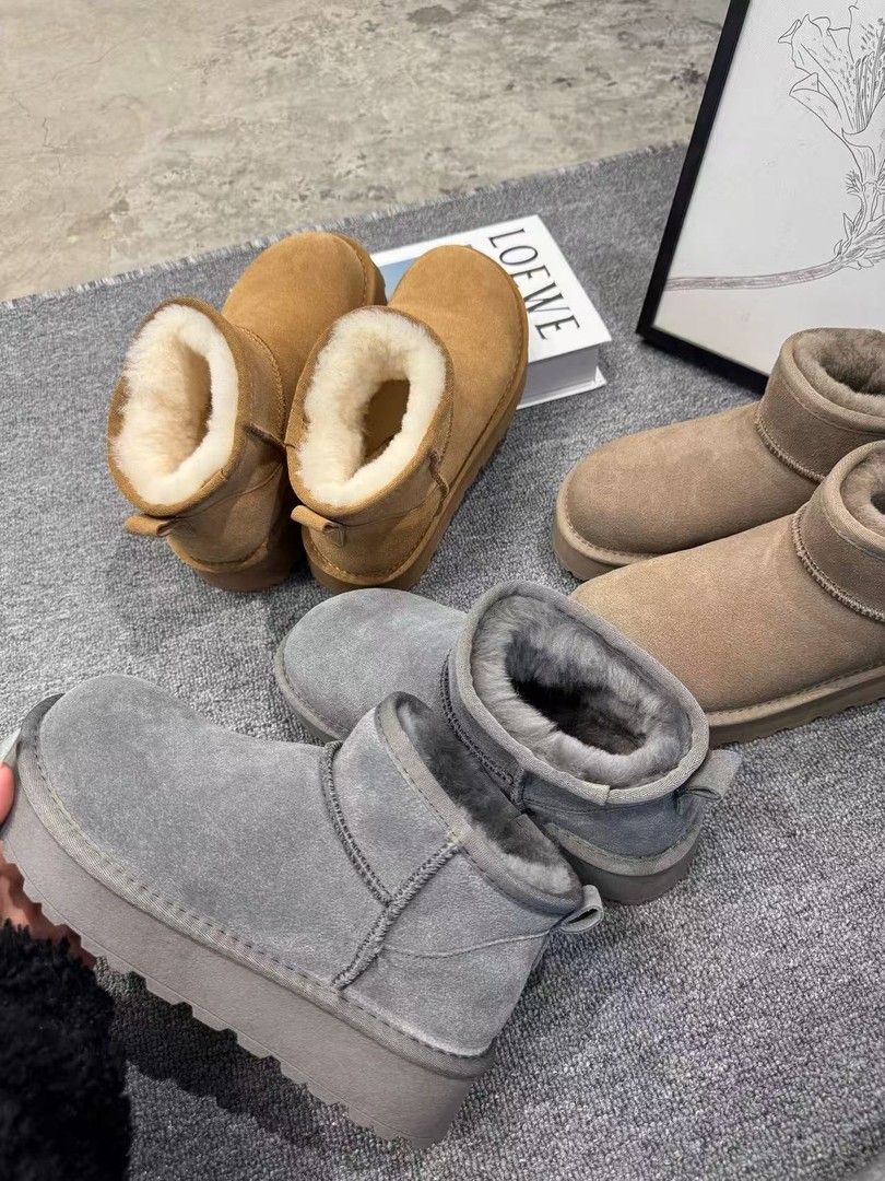 2025新款厚底短筒保暖雪地靴简约百搭女鞋4594主图