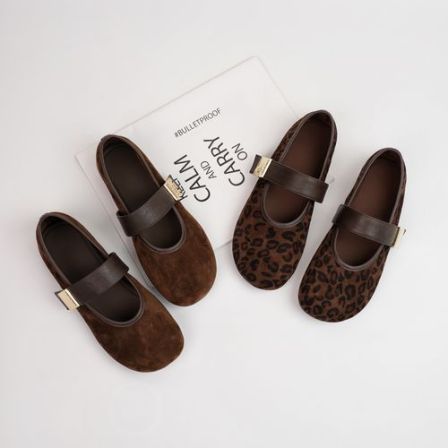 【Dhh】跟1cm•羊反皮•芒果头浅口单鞋女韩版不挑脚超软舒适玛丽珍鞋