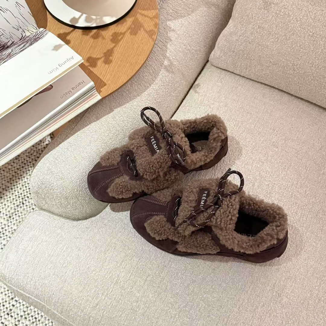 小发喵「暖绒系带复古德训鞋｜冬日潮奢高级腔调满」主图