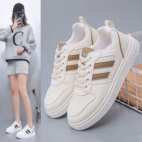 时尚小白鞋2025秋冬新款经典百搭透气休闲平底学生运动跑步女鞋主图