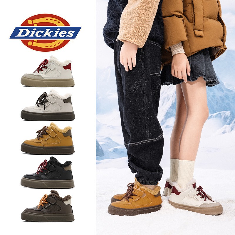Dickies亲子【加绒】板鞋2025秋冬休闲加绒加厚保暖高帮雪地靴主图