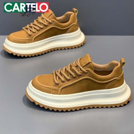 卡帝乐鳄鱼男鞋冬季新款潮流百搭男士休闲板鞋时尚厚底运动潮鞋子