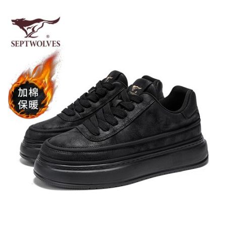 七匹狼秋冬复古潮鞋干净感痞帅男鞋工装增高男生鞋子厚底休闲板鞋