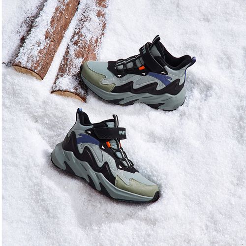 【锁温加绒防水小暖炉】安踏儿童冬季皮面防雪防滑保暖户外二棉鞋主图