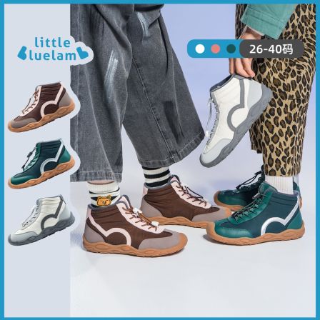 小蓝羊【26~40码】25冬季复古赤足新款儿童校园运动保暖运动靴德训