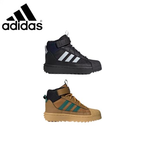 阿迪达斯25冬季新款男小大童中高帮魔术贴休闲保暖运动板鞋JQ0343主图