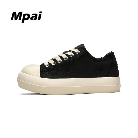 梦牌 破坏风日系帆布板鞋简约百搭学生休闲运动鞋厚底潮鞋 男女款