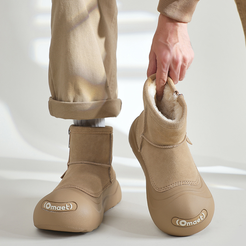 大头厚底雪地靴男女款冬季加绒加厚户外防水防滑东北零下40度棉鞋主图