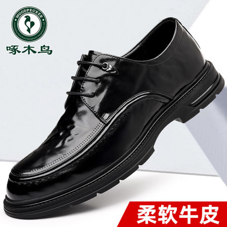 啄木鸟皮鞋男鞋新款真皮透气软底商务正装鞋子男士休闲防滑爸爸鞋