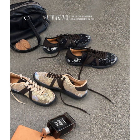 吕小布 | 限定亮片运动鞋 时尚芭蕾舞鞋德训真皮跑步休闲鞋女