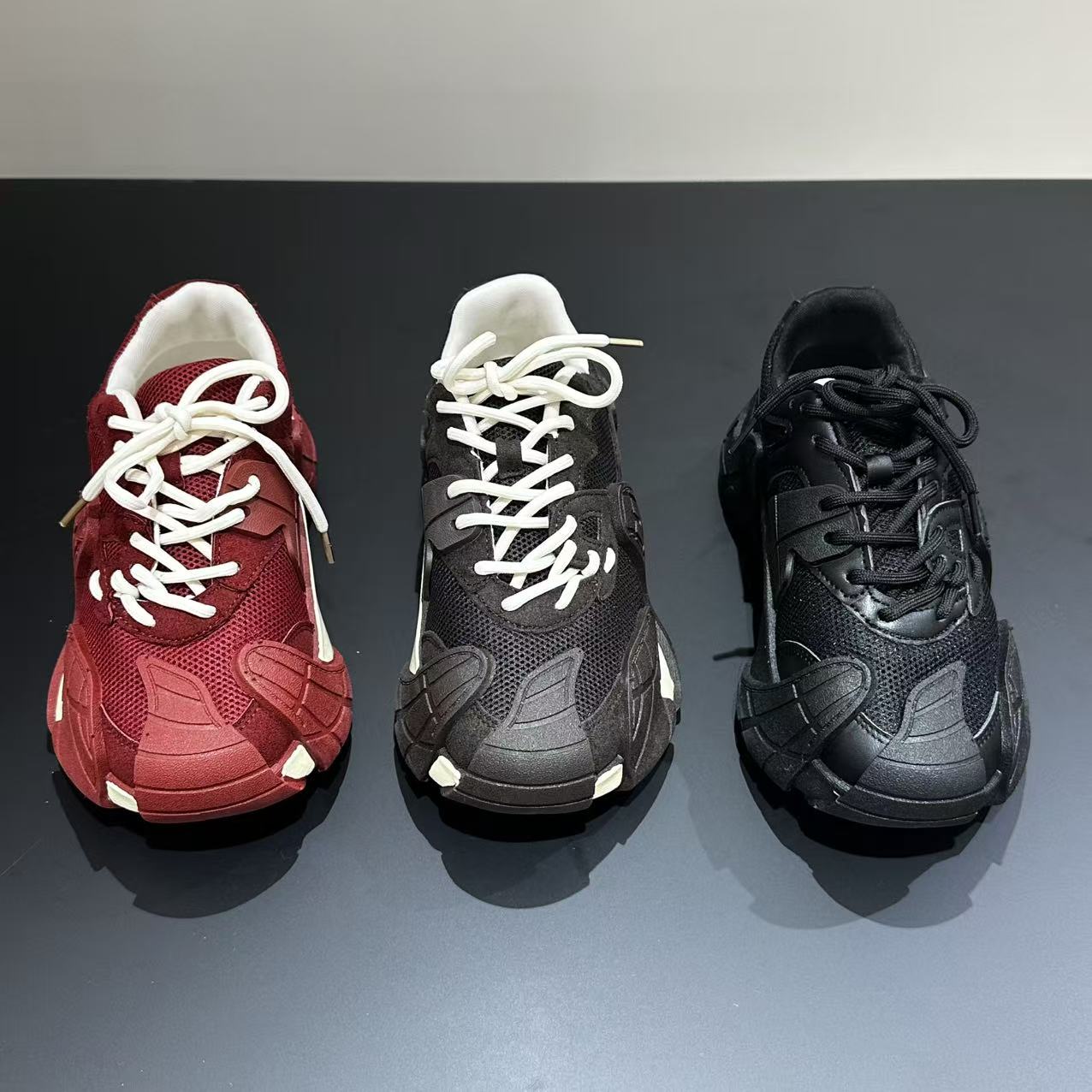 小掌柜家E01复古拼接老爹鞋女2025网面透气厚底运动休闲鞋百搭主图