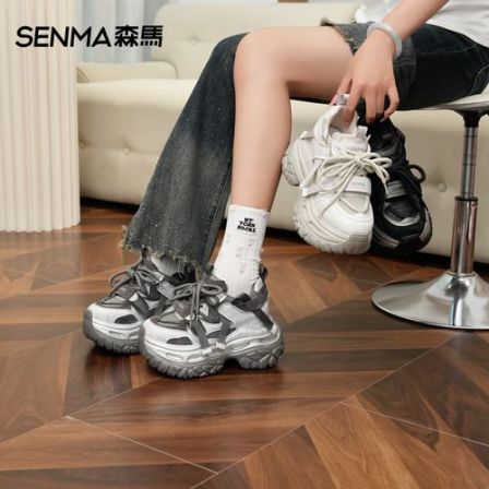 SENMA/森马增高9cm老爹鞋女25秋新款时尚潮鞋厚底休闲小个子女鞋