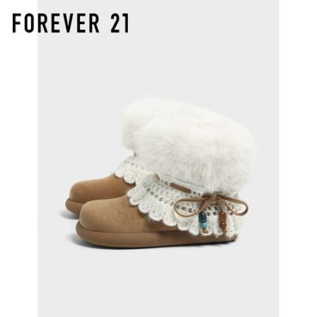 双11好物F21雪地靴女款2025冬季软底加绒加厚保暖防滑超可爱棉鞋