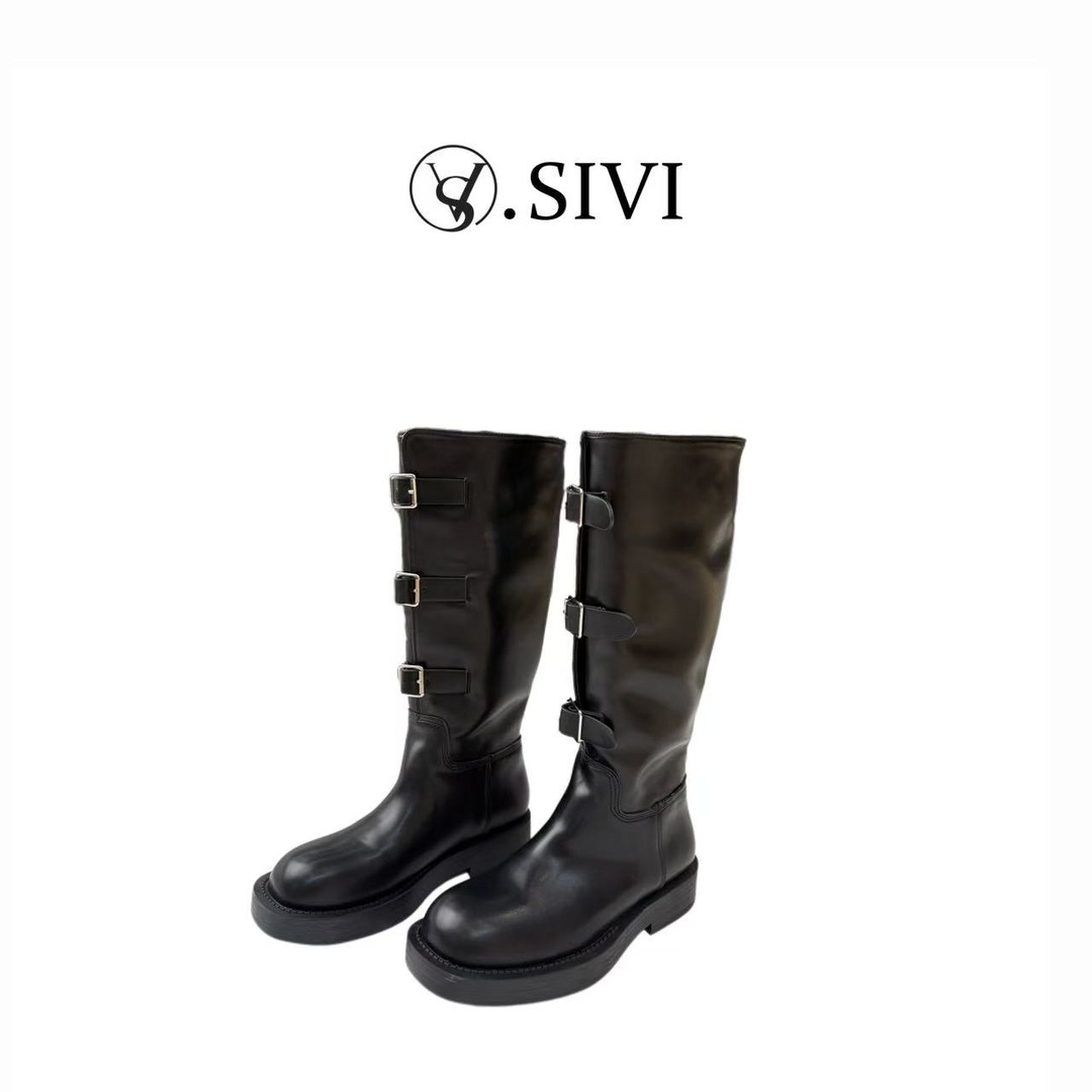 熙薇品牌2025秋冬新款时装靴百搭新款时尚爆款高跟靴子H6093主图