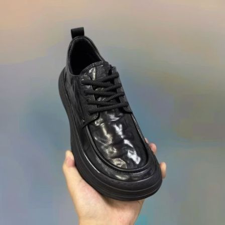 秋冬季新品男士纯皮休闲舒适男鞋商务时尚轻奢潮百搭帅气范简约酷