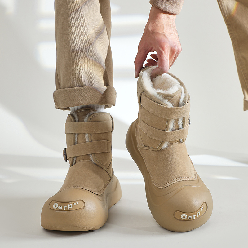 冬季东北雪乡防寒装备加绒加厚雪地靴男丑萌大头马丁靴保暖大棉鞋主图