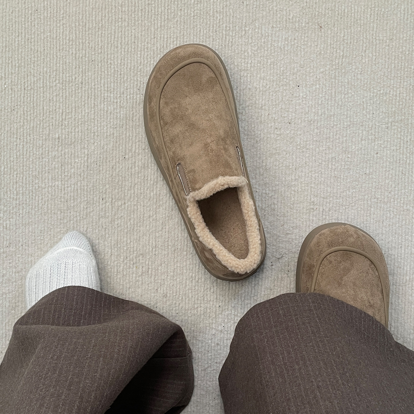 冬季新款加绒加厚休闲雪地靴男士勃肯鞋懒人全包户外小土豆棉鞋潮主图