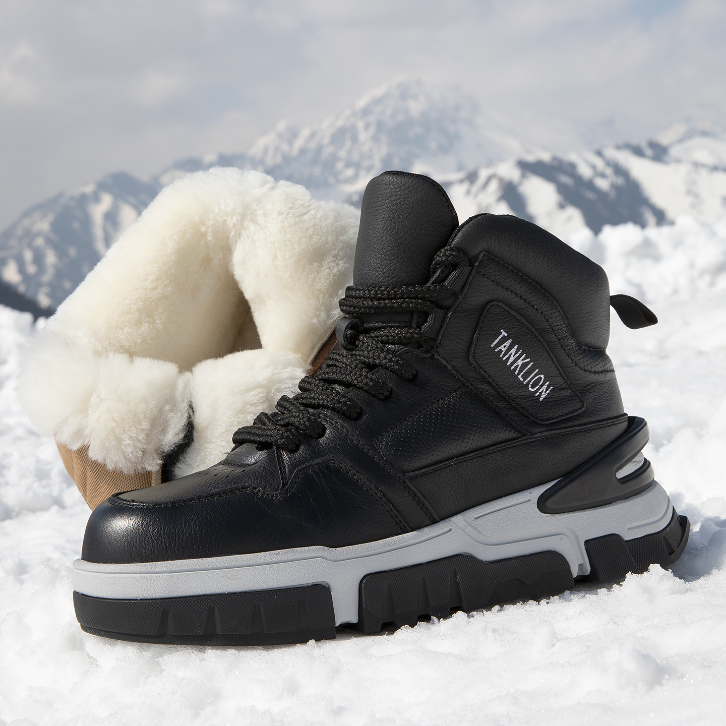 雪地靴男款皮毛一体男鞋冬季加绒加厚保暖鞋东北防寒真皮男士棉鞋主图