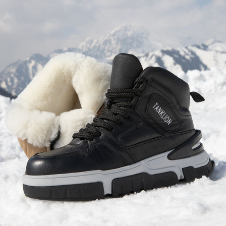 雪地靴男款皮毛一体男鞋冬季加绒加厚保暖鞋东北防寒真皮男士棉鞋