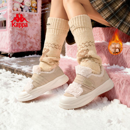 Kappa棉鞋女冬季加绒加厚保暖鞋子2025新款今年流行贴贴暖绒靴子