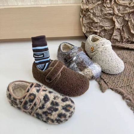 TD35软底加绒毛毛鞋2025秋季保暖魔术贴厚底全包勃肯单鞋FZNDD088