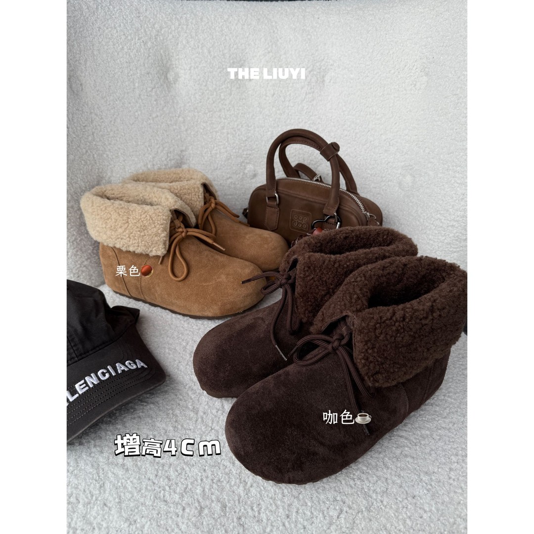 【LIUYI】巨好穿的小土豆增高厚底博肯短靴雪地靴2839主图
