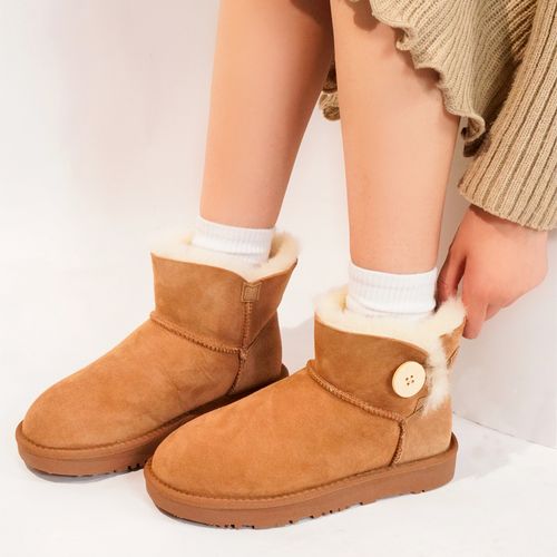 防滑【3352/5803】木扣羊皮一体桑坡2025新款雪地靴女款爆款冬季主图