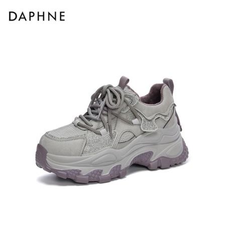 【双11好物】达芙妮2025秋冬新款皮面加绒老爹鞋增高百搭休闲女鞋