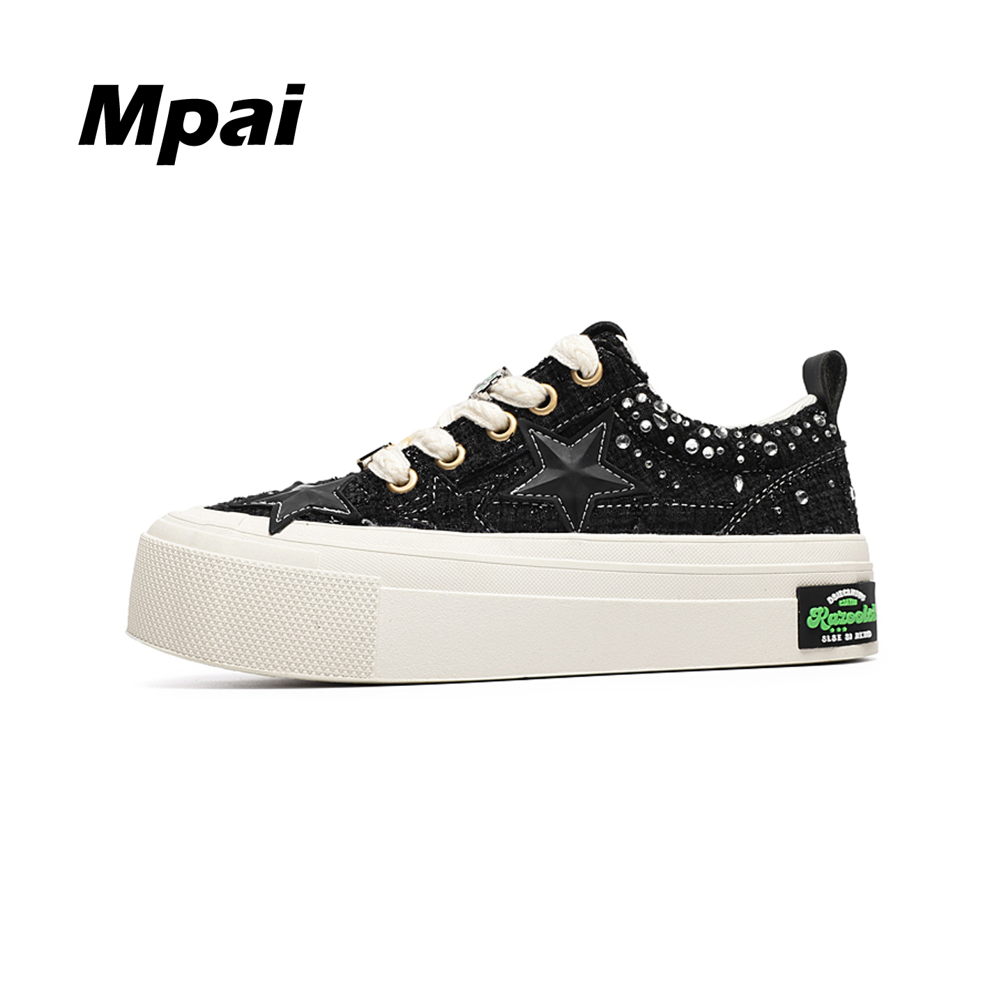 梦牌 小香风星星板鞋时尚百搭布面运动休闲鞋厚底情侣潮鞋 男女款主图