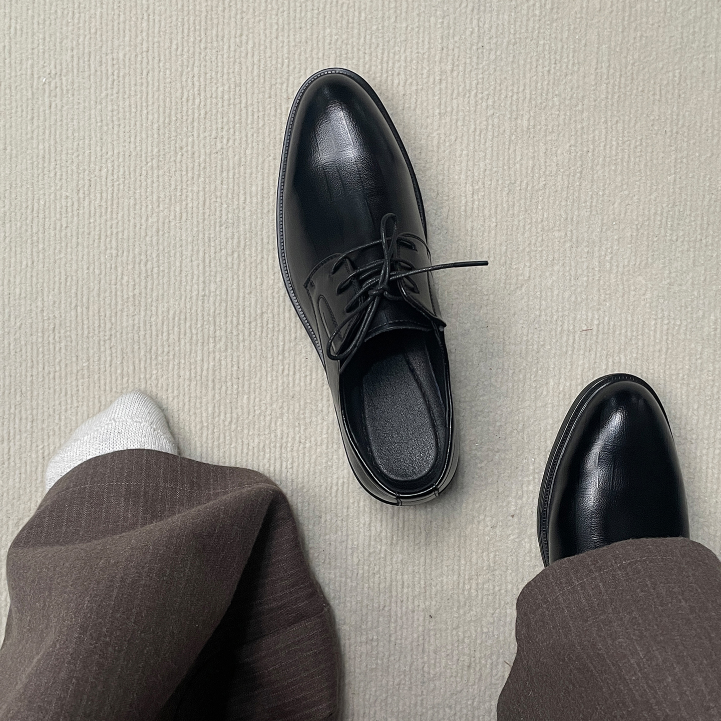 尖头皮鞋男新款英伦风8cm隐形增高鞋黑色百搭商务正装结婚新郎鞋主图