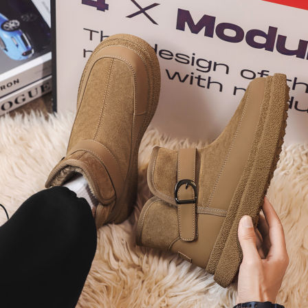 雪地靴男士冬季新款加厚绒休闲厚底防滑保暖东北户外防寒大棉鞋子