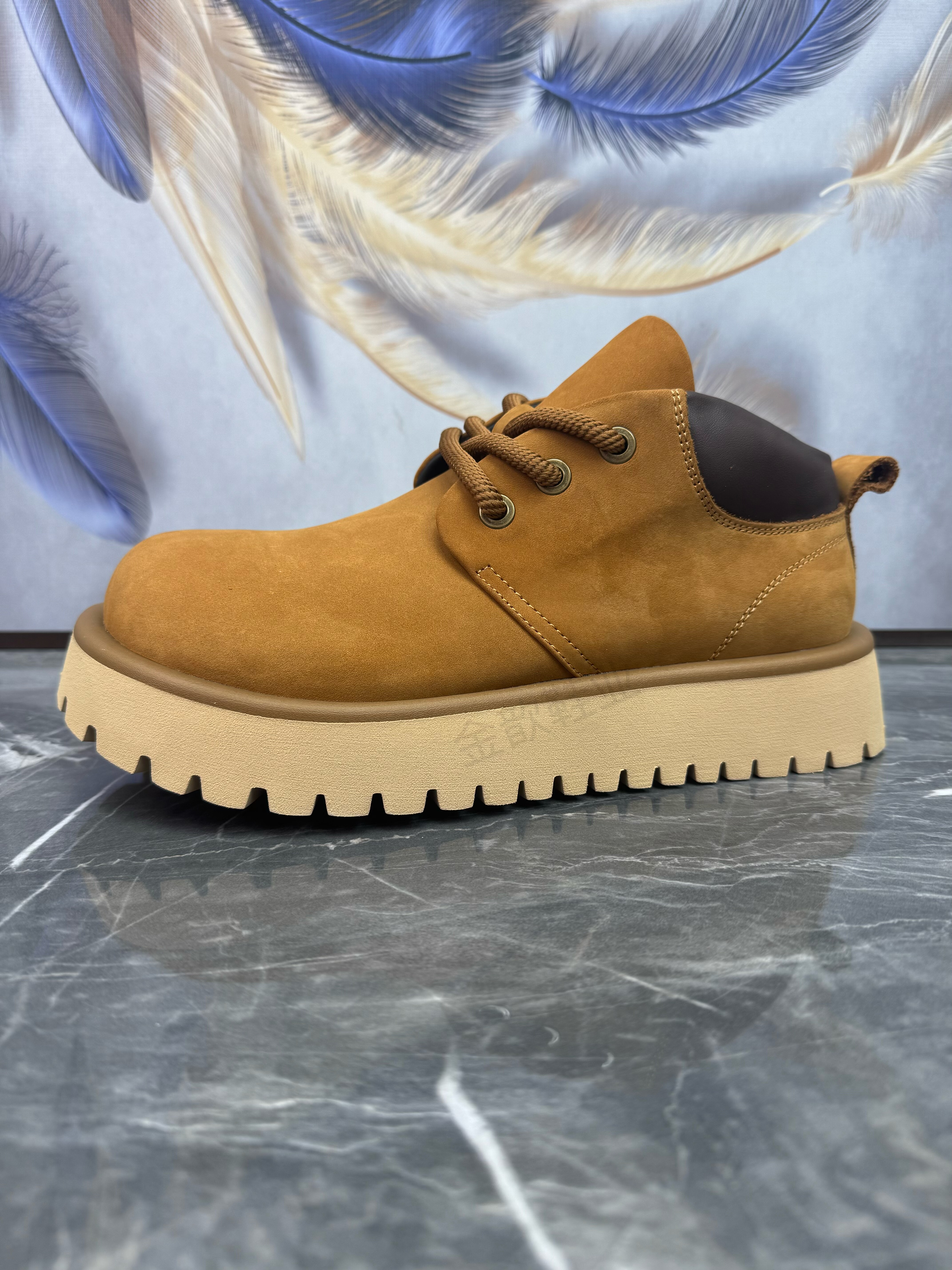 男鞋2025秋季新款头层牛皮轻便厚底英伦复古真皮透气休闲工装鞋潮主图