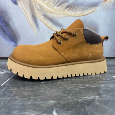 男鞋2025秋季新款头层牛皮轻便厚底英伦复古真皮透气休闲工装鞋潮