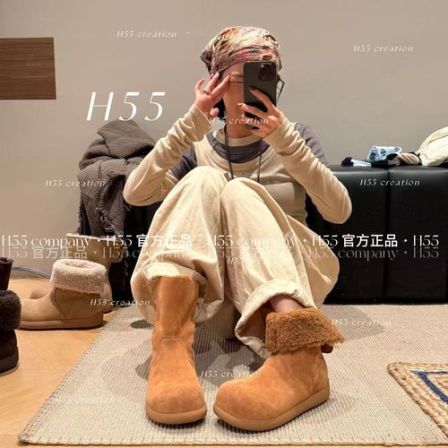 H55-冬日小暖炉”芒果头小熊两穿棉靴雪地靴2.5cm28-2869-RD