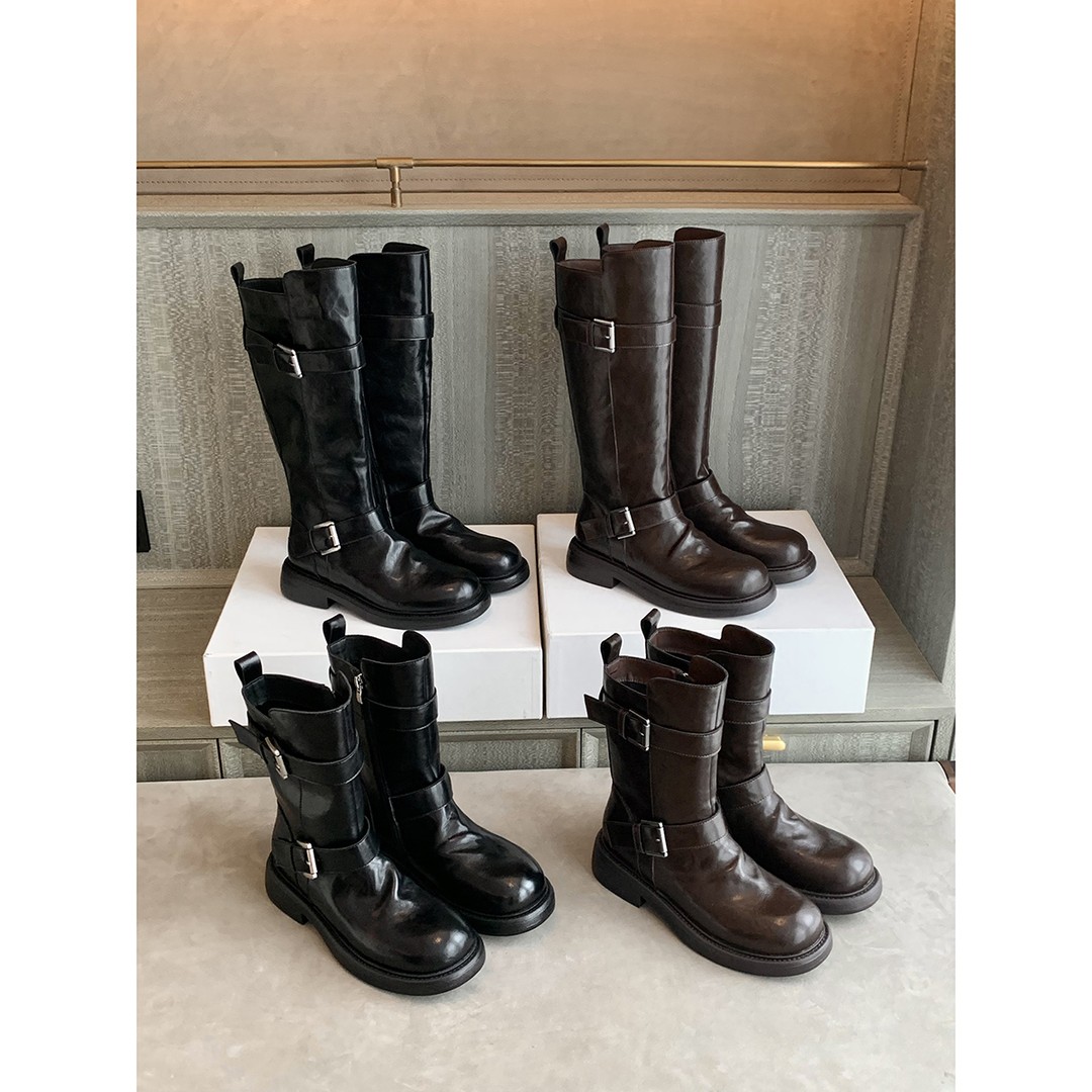 葡萄妈studiolee 增高4cm~ 两种筒高双扣厚底骑士靴女主图