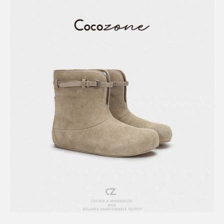 COCO ZONE 刘一一 复古毛绒拉链温暖舒适感靴子 CD2A2611