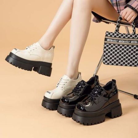 小个子松糕厚底内增高公主亮面小皮鞋超高跟女鞋JBK9778-62