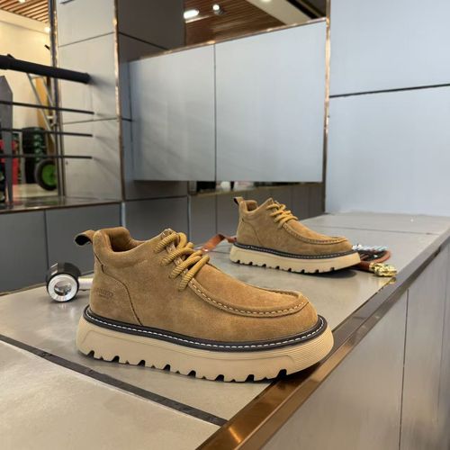 冬季高帮休闲鞋休闲风中跟男士单棉同款百搭舒适男鞋主图