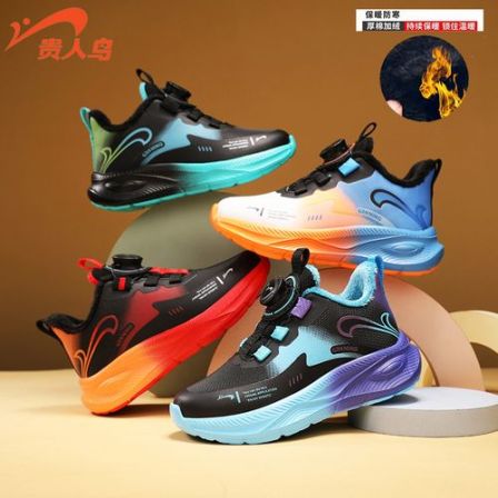 贵人鸟童鞋冬季皮面防水儿童运动鞋加绒棉鞋保暖防滑秋冬男童鞋子