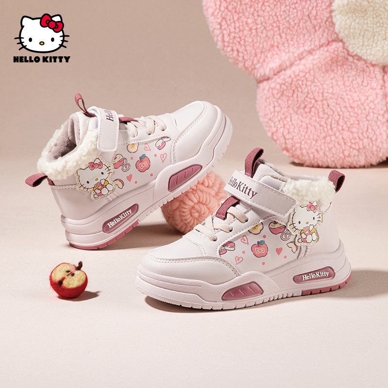 HelloKitty童鞋女童加绒保暖鞋子2025冬季款儿童运动鞋中大童女孩主图