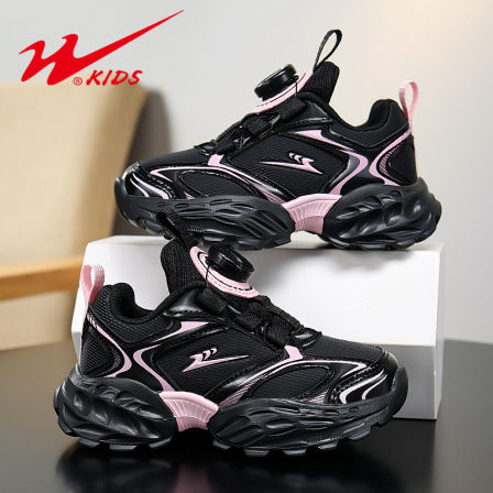 双星女童运动鞋2025秋季新款皮面防水女孩时尚软底老爹鞋儿童鞋子