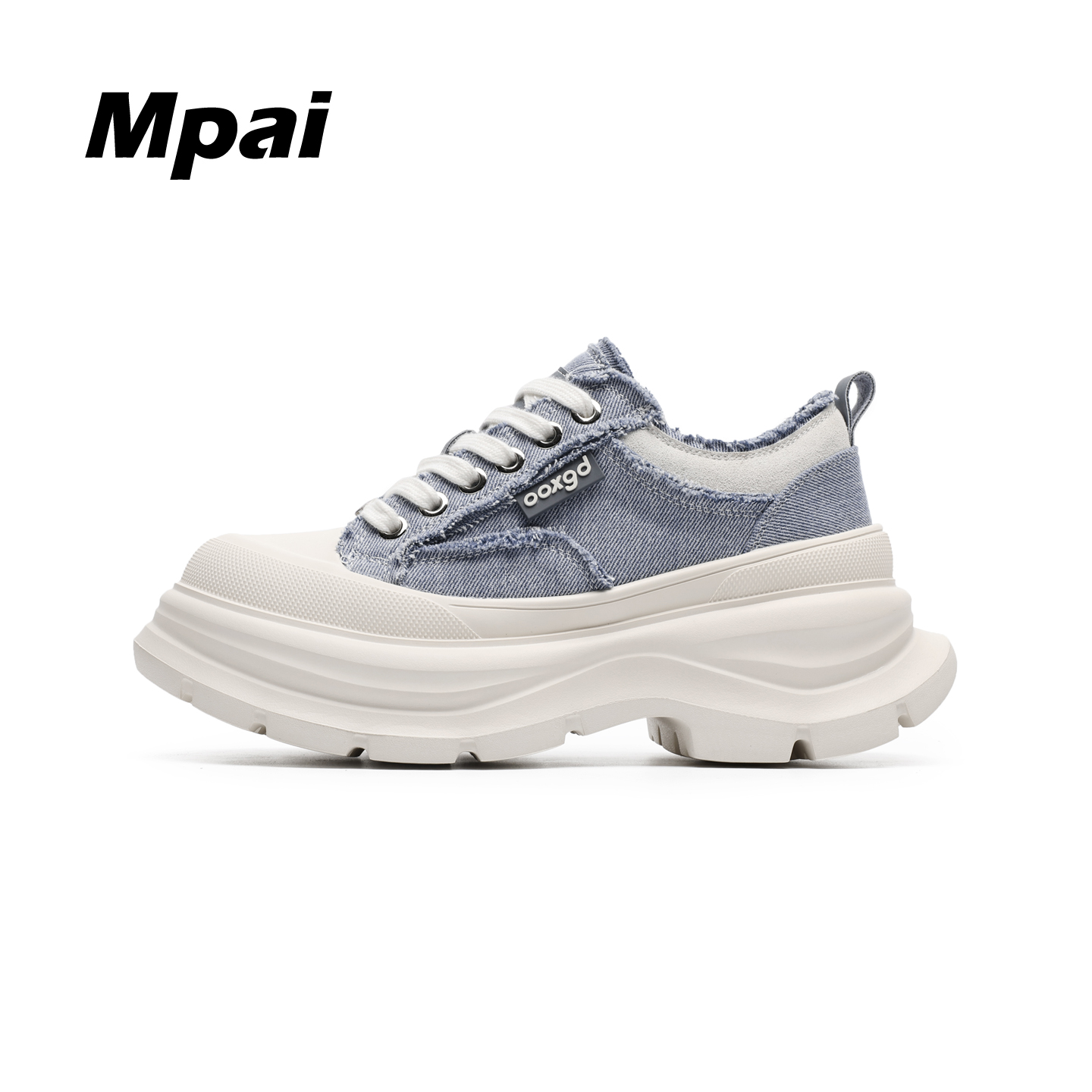 梦牌 牛仔布时尚老爹鞋韩版百搭7CM增高厚底运动休闲潮鞋 男女款主图