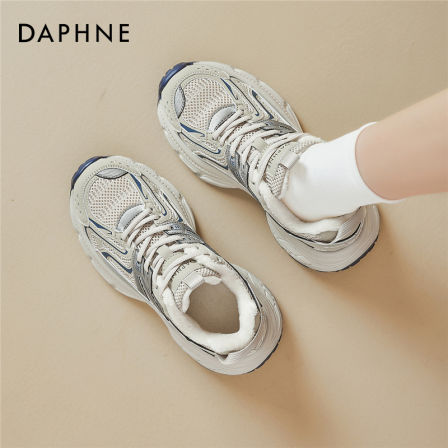 达芙妮老爹鞋女2025新款爆款秋冬加绒厚底增高休闲百搭休闲运动鞋