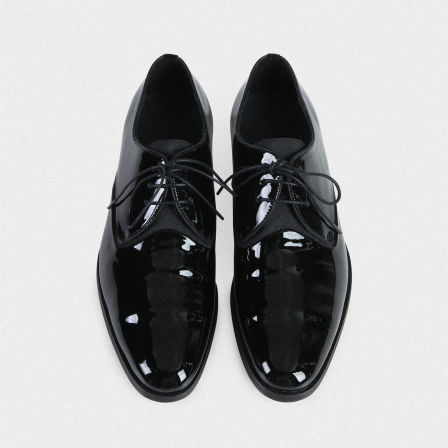 Borrowed Project 005尖头亮面褶纹切尔西固特异西部雅痞牛津皮鞋