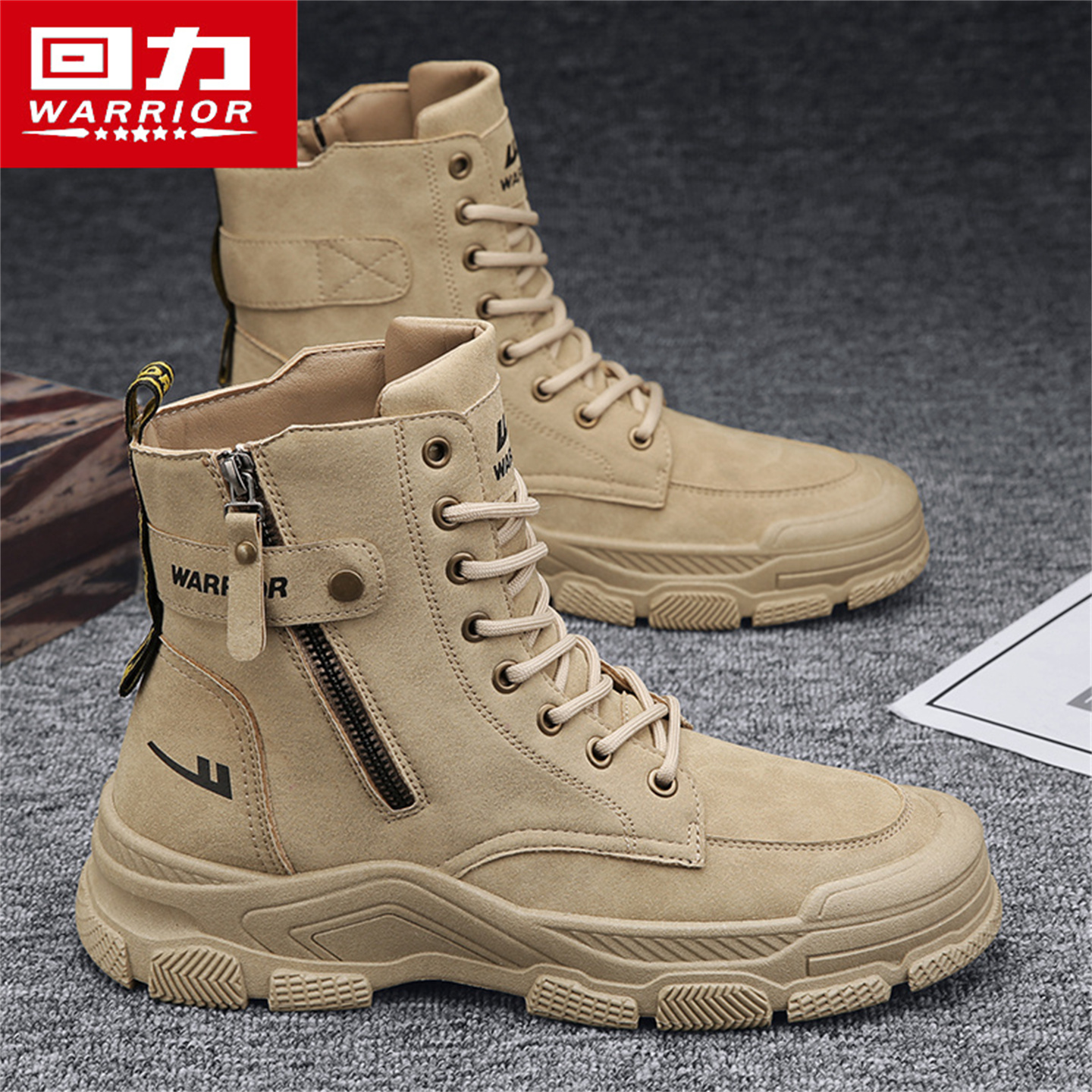 回力马丁靴男士秋季2025新款户外运动休闲劳保登山机车高帮工装靴主图