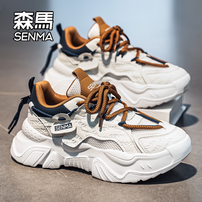 森马鞋子男鞋2025秋季新款爆款百搭休闲男士运动增高网面老爹鞋W主图