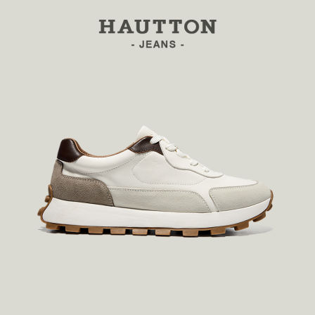 HauttonJeans厚底增高拼色小白鞋男款2025秋季新款休闲运动鞋男鞋