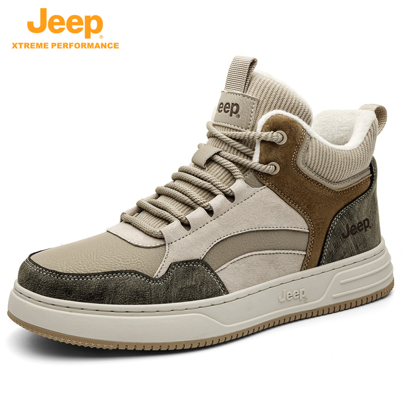 jeep吉普男鞋复古高帮鞋男款2025新款鞋子男士休闲鞋高腰板鞋冬鞋主图