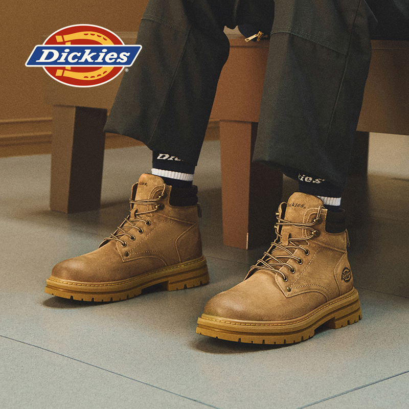曾可妮同款Dickies马丁靴男2025秋冬户外工装靴情侣加绒登山靴子主图